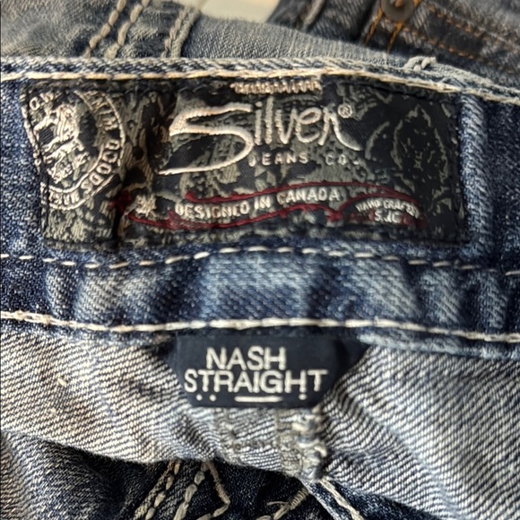 Silver Co Men's Light Blue Nash straight-leg Distressed Jeans Size 34 - Picture 12 of 14